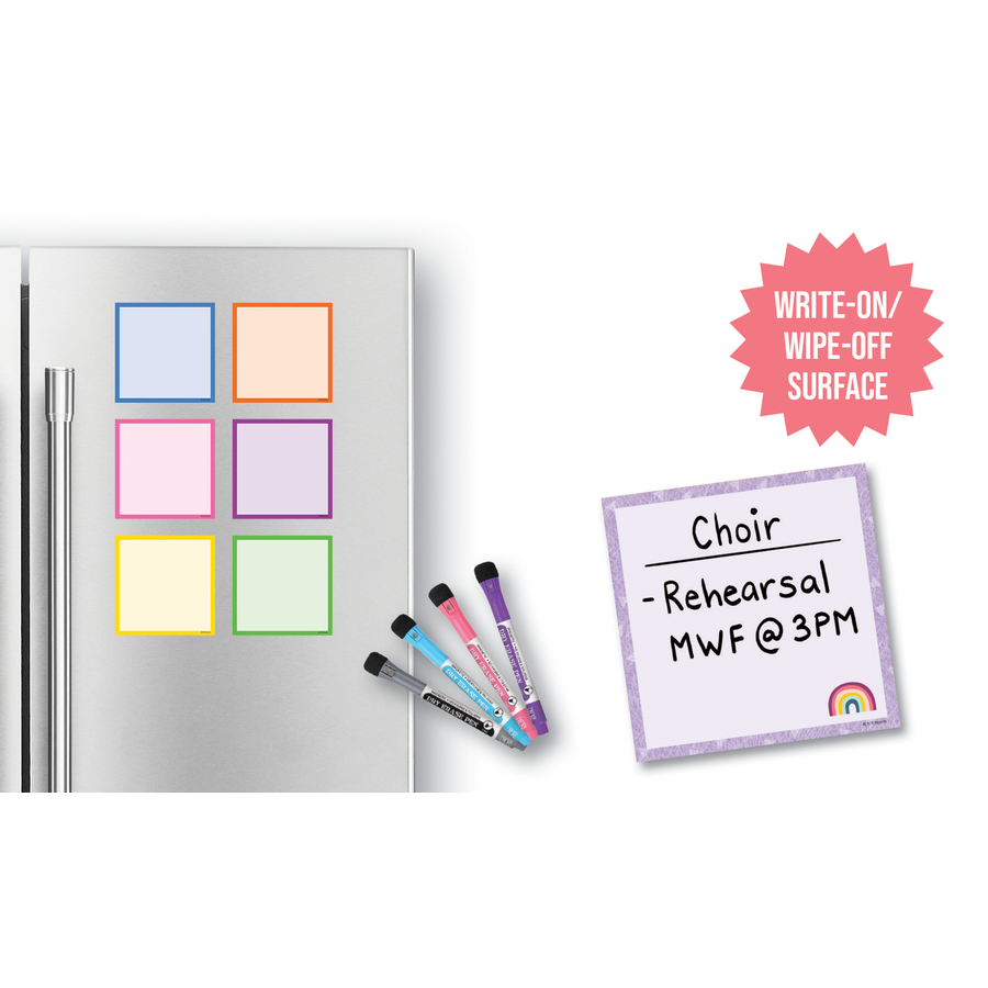 OH HAPPY DAY MAGNETIC DRY-ERASE SQUARE NOTES 5.5&quot; x 5.5&quot; (13.8cm x 13.8cm)