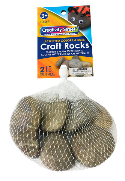 CREATIVITY STREET CRAFT ROCKS ASSORTED SIZES ASSORTED NATURAL COLORS 2 LBS.