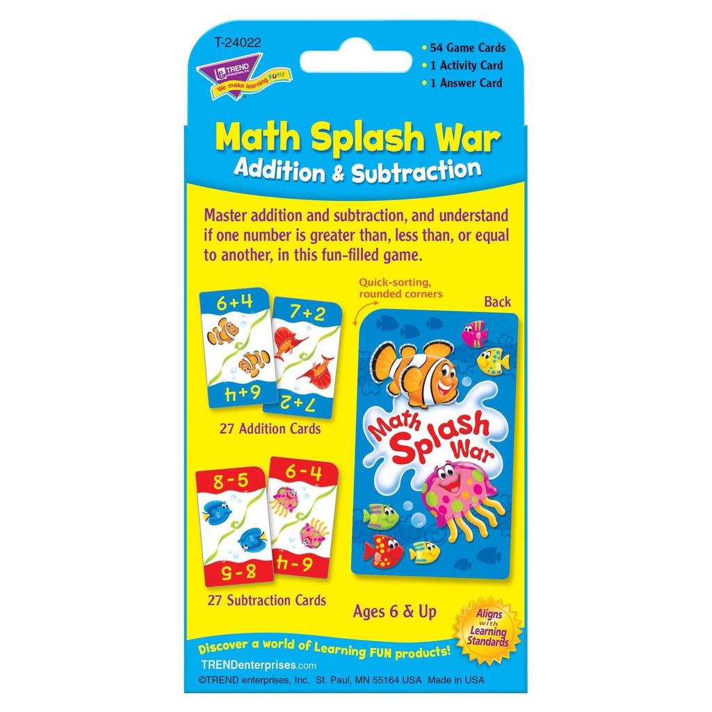 Math Splash War Addition &amp; Subtraction