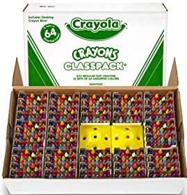 CRAYOLA CRAYONS 64 COLOR CLASSPACK REG 832 CT