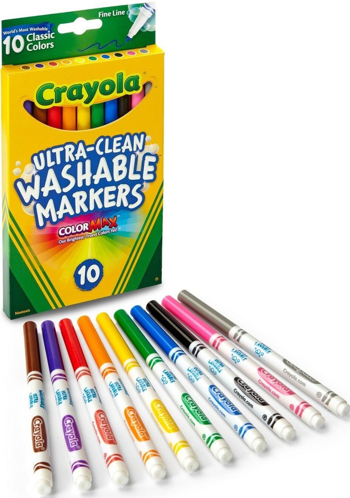 WASHABLE COLOR MAX MARKERS FINE LINE ULTRA-CLEAN 10CT