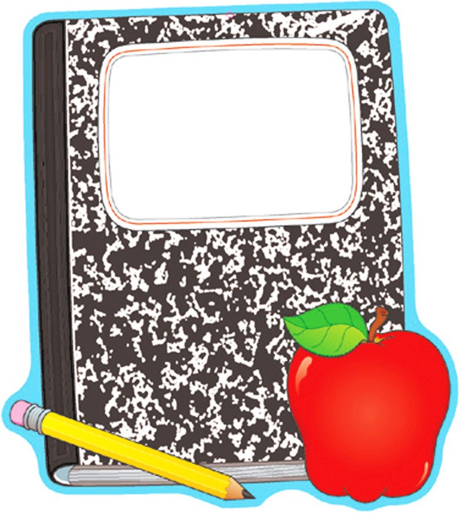 Composition Book &amp; Apple Two-Sided Decoration (45cmx 33cm)