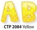 YELLOW 2 UC LETTER STICKERS 5cm(74 stickers)