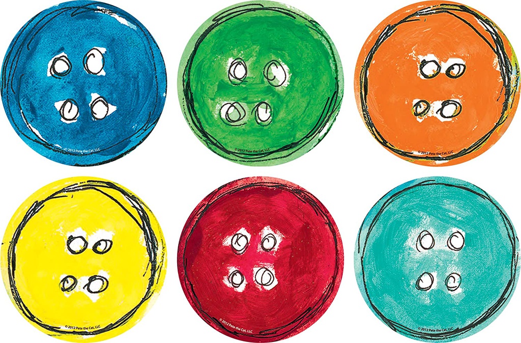 Pete the Cat Groovy Buttons Spot On Carpet Markers 6 colors  (10.1cm)(12 pcs)