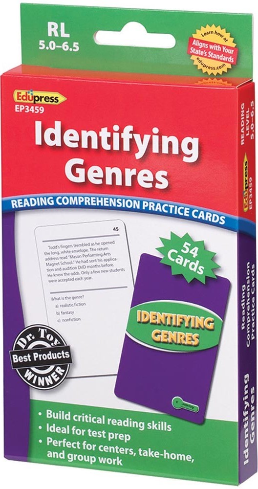 Reading Comprehension Identifying Genres Practice Cards, (Green Level) 54 cards