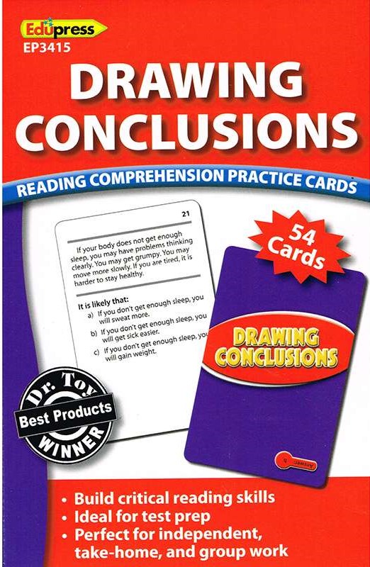 Reading Comprehension Practice Cards: Drawing Conclusions (Red Level) 54 Cards