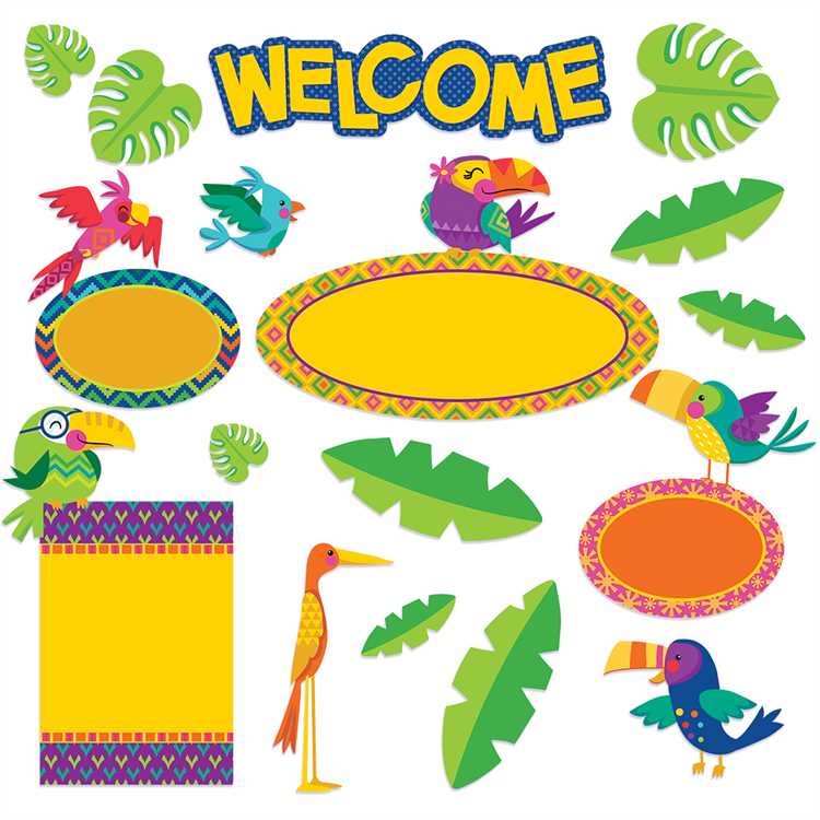 You Can Toucan Welcome Bulletin Board Set 4 panels include (21 pcs)