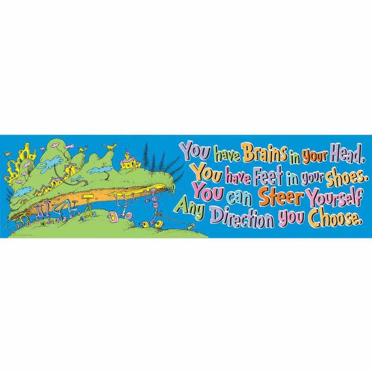 SEUSS - OH THE PLACES YOULL GO BANNER CLASSROOM 45''x12''(114.3cmx30.4cm)