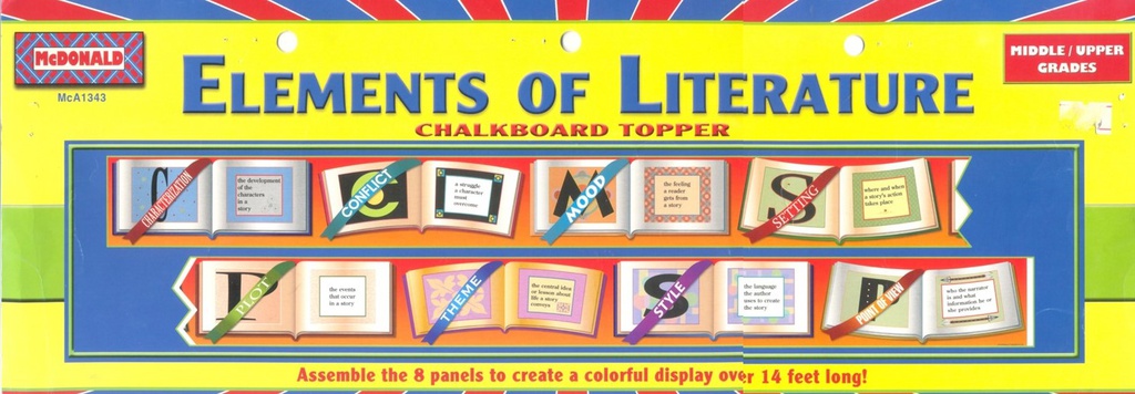 Elements Of Literature Chalkboard Topper 8 panels (14ft=426.7cm) Middle /Upper Grades