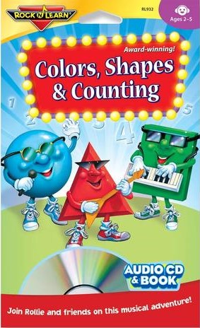 Colors, Shapes &amp; Counting Audio CD &amp; Book Ages 2-5  ( 32 pg book)