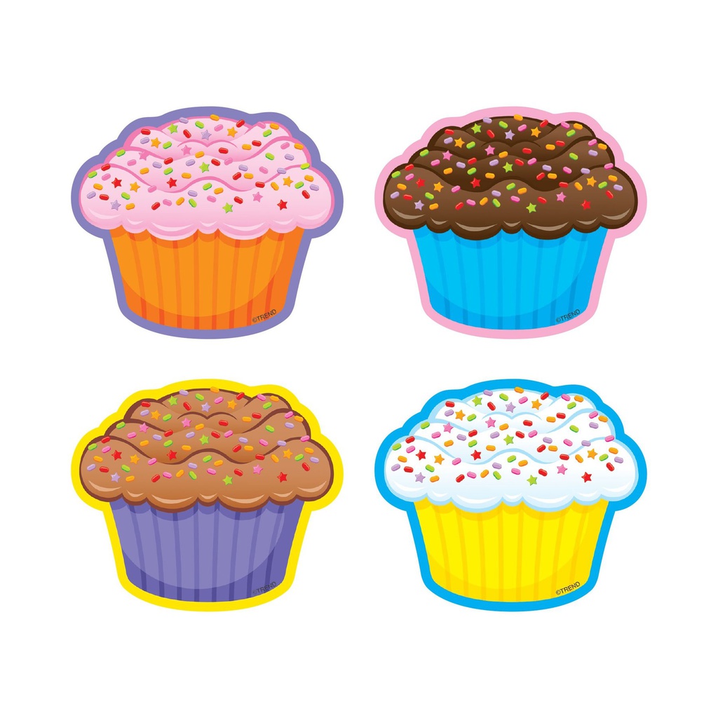 Cupcakes Mini Accents 4 designs (36 pcs) 3''(7.5cm)