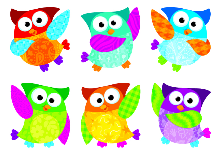 Owl-Stars! Mini Accents 6 designs(3''=7.5cm) 36pcs