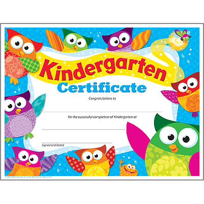 Kindergarten Certificate Owl-Stars!(21.5cm x 28cm)(30 pcs)