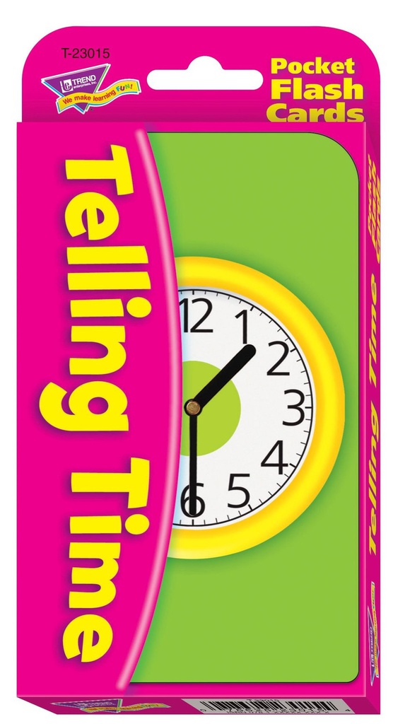 Telling Time Pocket Flash Cards Two-sided (56cards)