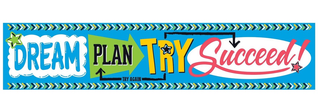 Dream. Plan. Try. Bold Strokes Quotable Expressions Banner (5ft=152.4cm)