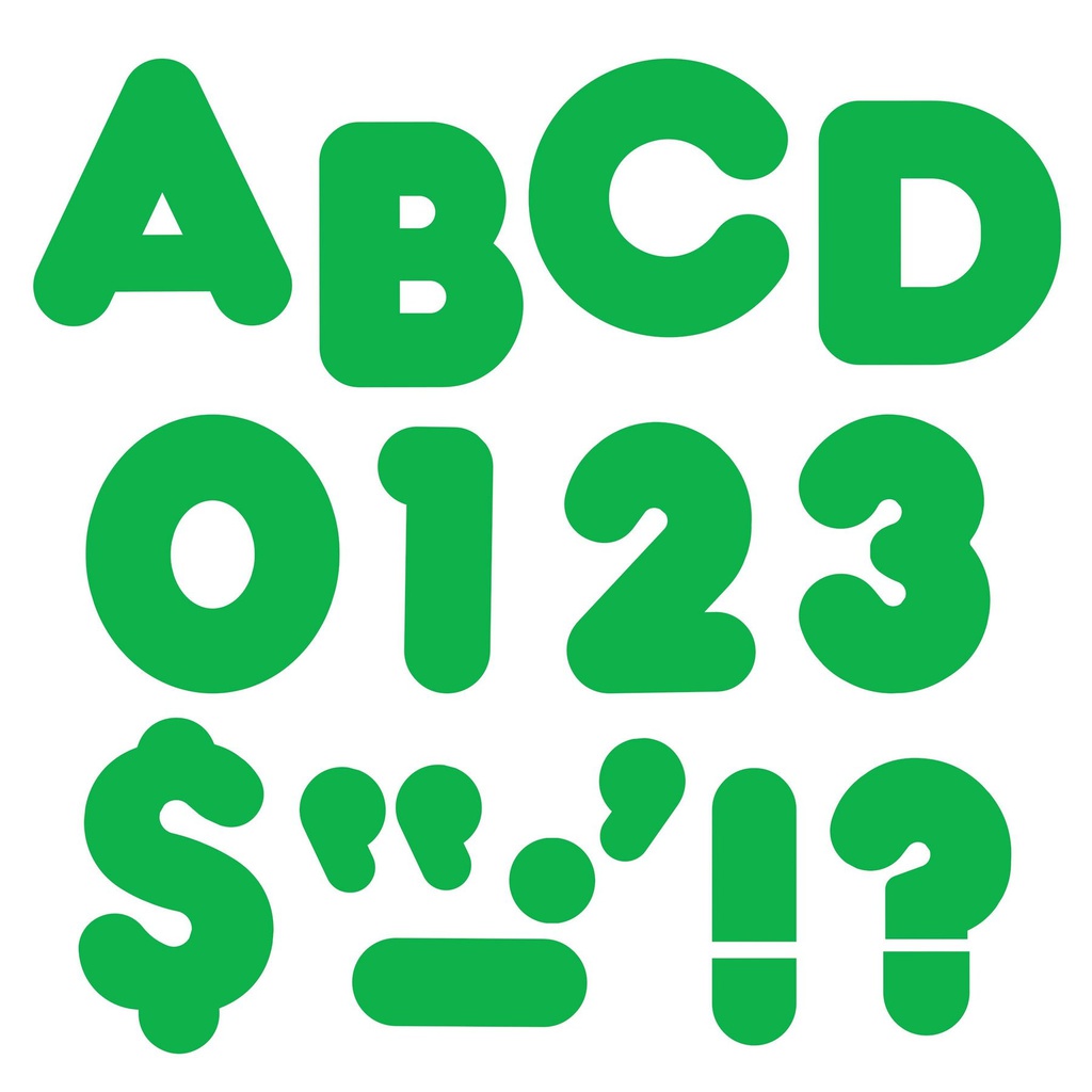 Green 4&quot; Casual Uppercase Letters (72pcs)