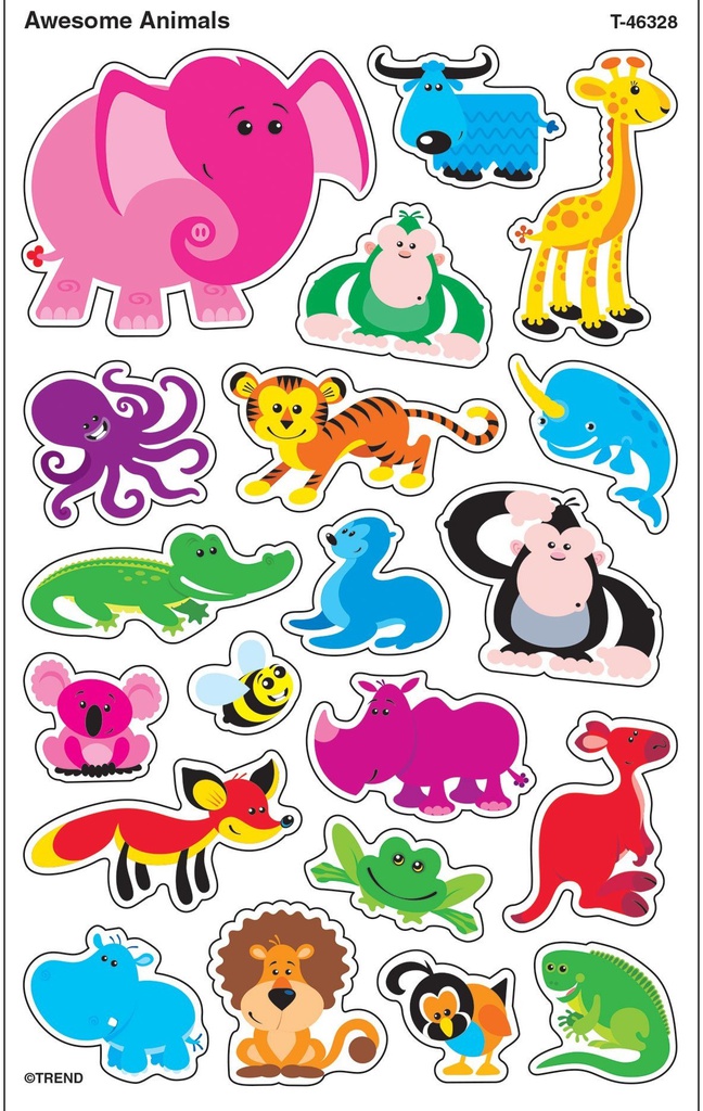 Awesome Animals Stickers (8sheets)(160stickers)