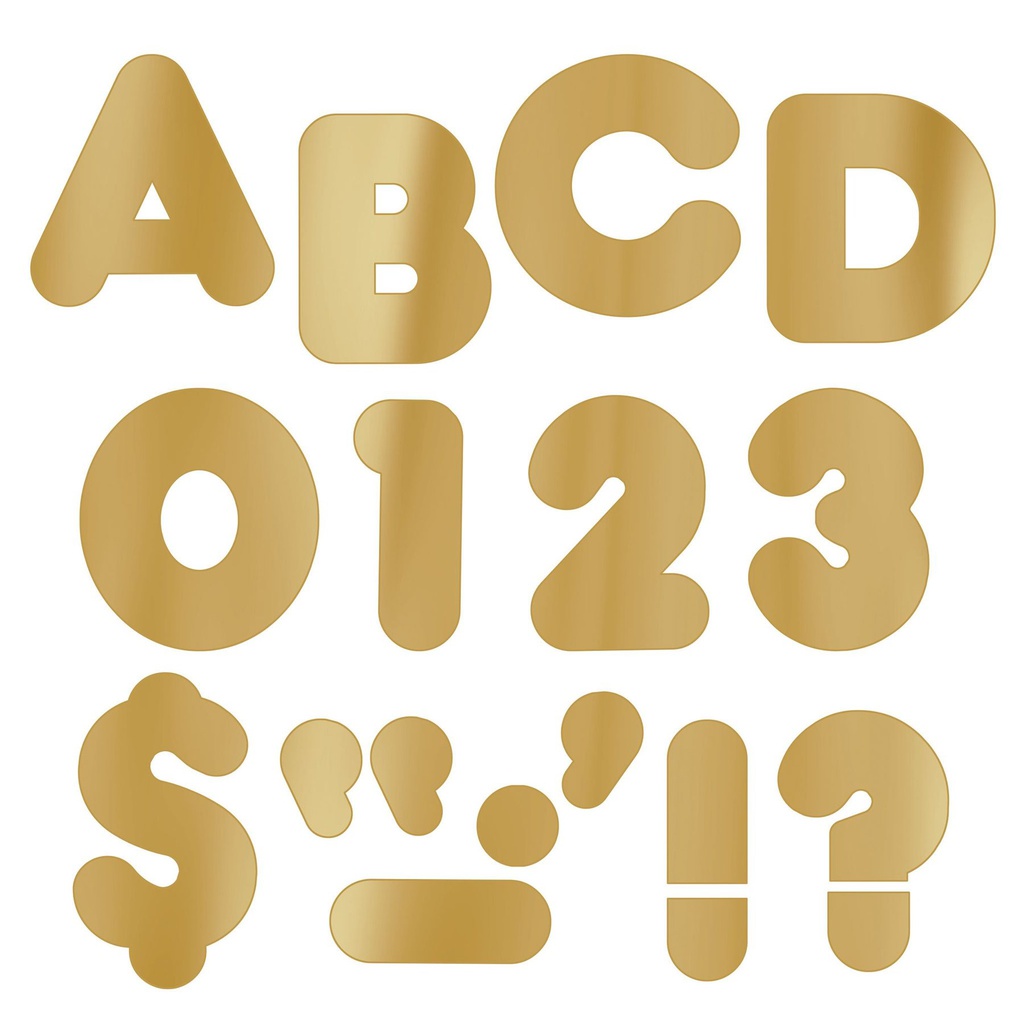 Gold Metallic 4&quot; Casual Uppercase Letters
