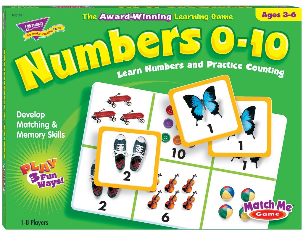 Match Me Numbers 0–10 Games (48pcs)