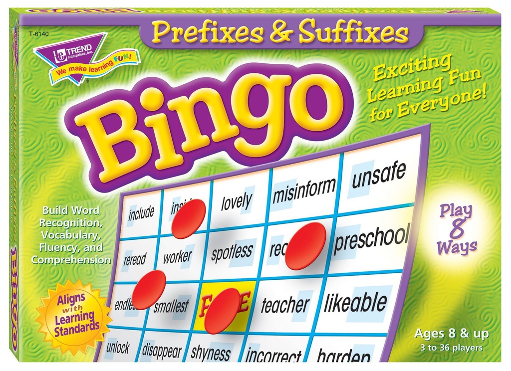 Prefixes &amp; Suffixes Bingo (36cards)