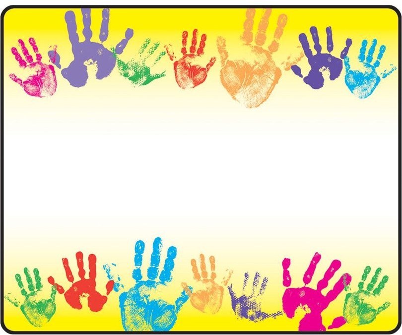 Rainbow Handprints Nametags (3''x2.5'')(7.6cmx6.3cm)(36pcs)