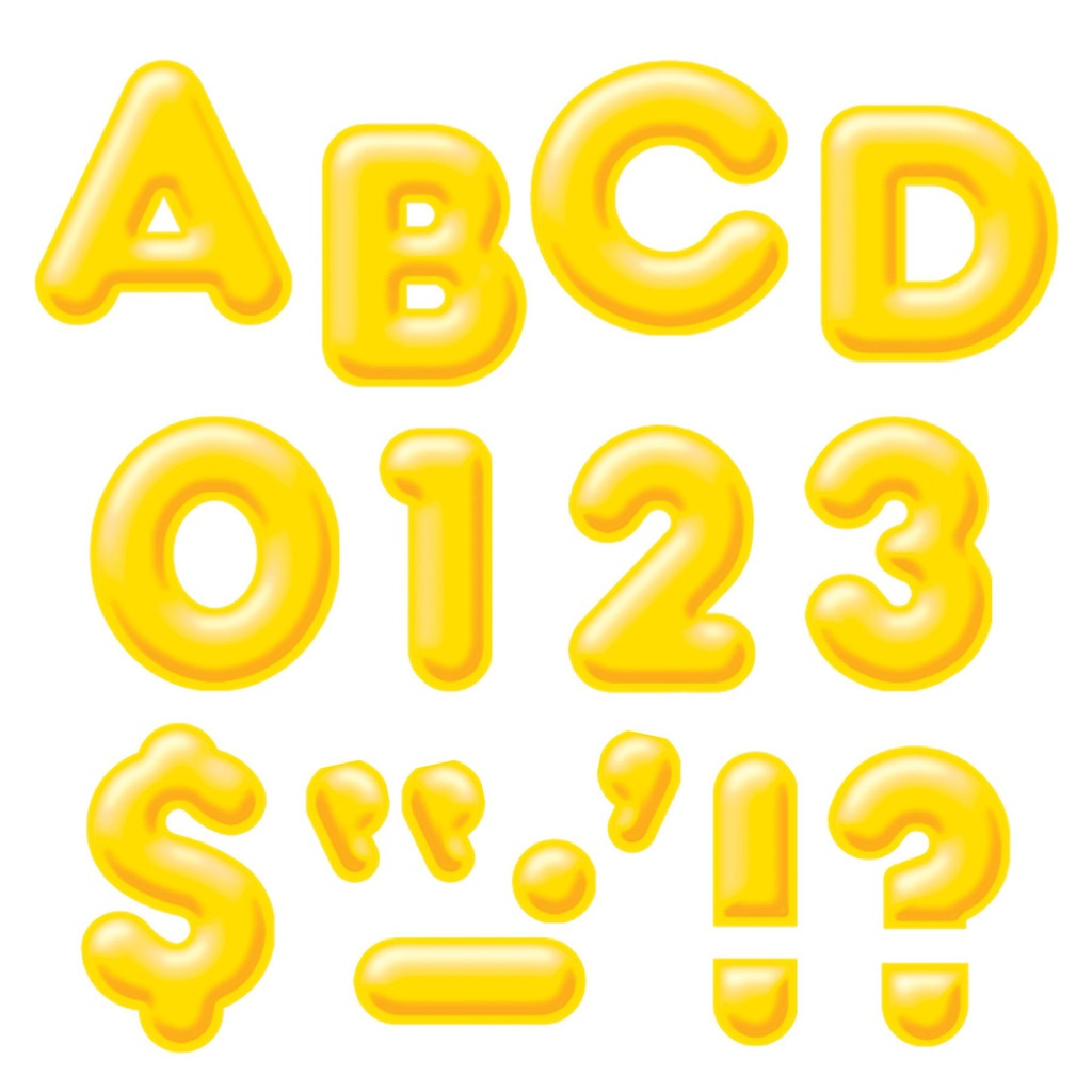 Yellow 4'' 3-D Uppercase Ready Letters (71 characters)