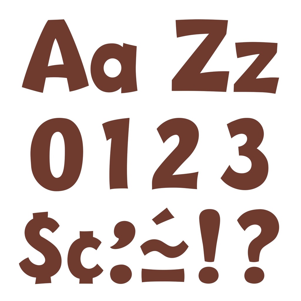 Chocolate 4'' Playful Combo Ready Letters  (216 characters)