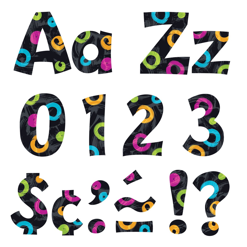 Swirl Dots on Black 4'' Playful Combo 25cm x 23cm(216 characters)