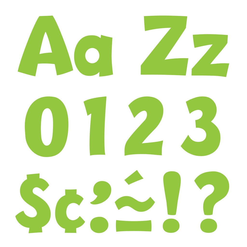 Lime 4 Playful Combo Uppercase and Lowercase (216 characters)(4''=10.1cm)
