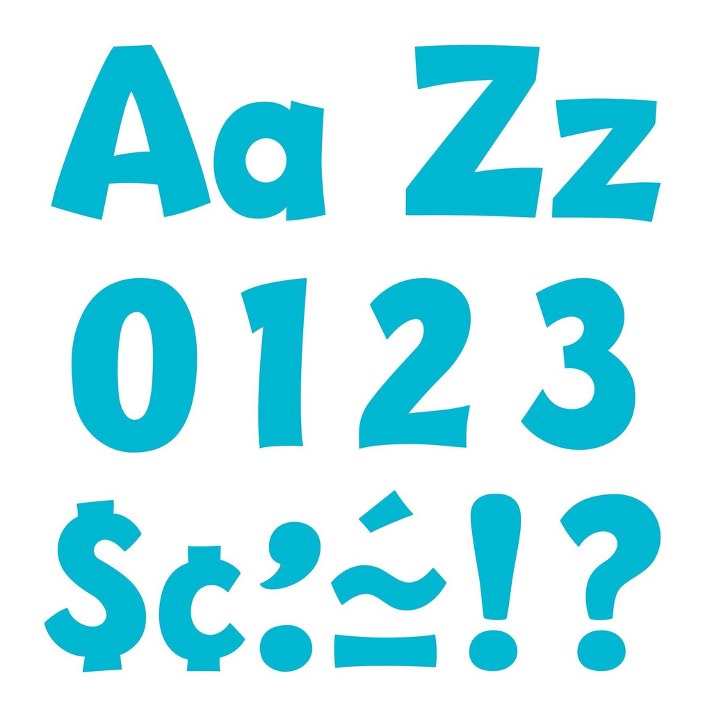 Sky Blue 4'' Playful Combo Ready Letters (216 characters)