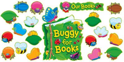 Buggy for Books Bulletin Board Set contains mini accents  (34 pcs)