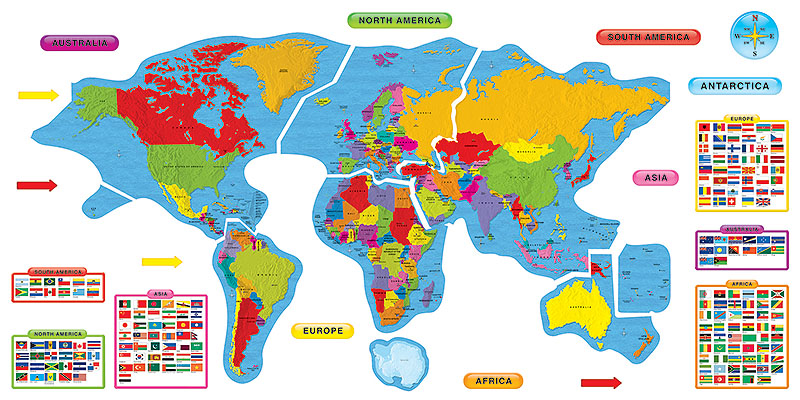 Continents &amp; Countries B.B.SET (27pcs) 5.5' = 1.66m