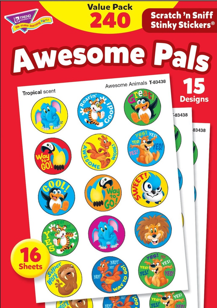 Awesome Pals Stickers (16sheets)(240stickers)