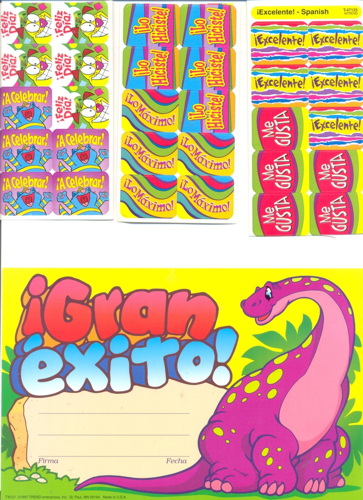 SPANISH SET Variety Pack includes Stickers,Charts, Awards &amp; Flash Cards