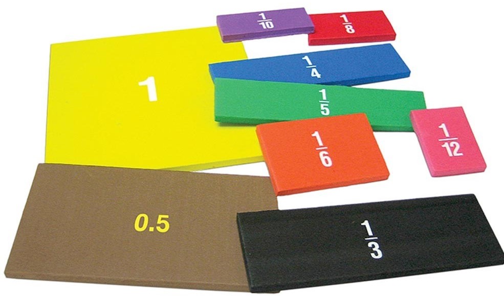 Foam Fraction Squares Set Different colors (4''=10.1cm)