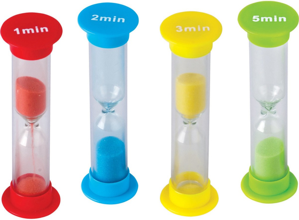 Small Sand Timers Combo 4-Pack ( 1” x 3.5”)(2.5cmx8.8cm)