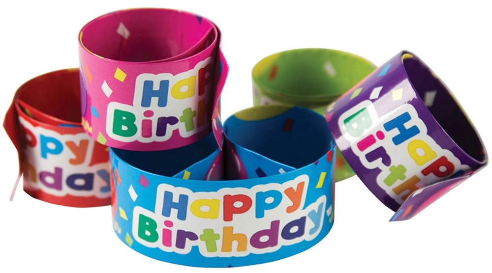 Happy Birthday Balloons Slap Bracelets (10pcs)