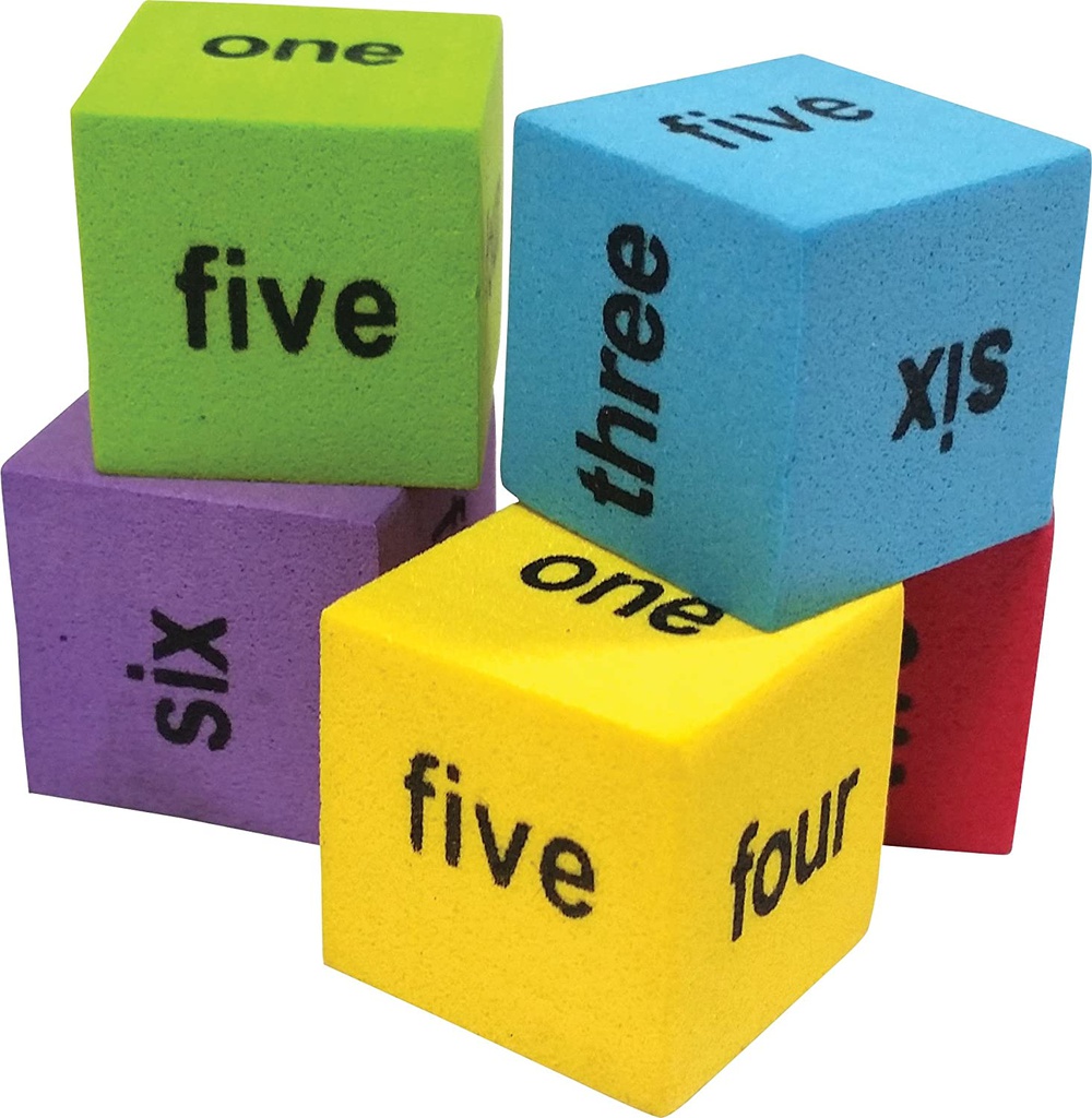Colorful Foam Number Word Dice