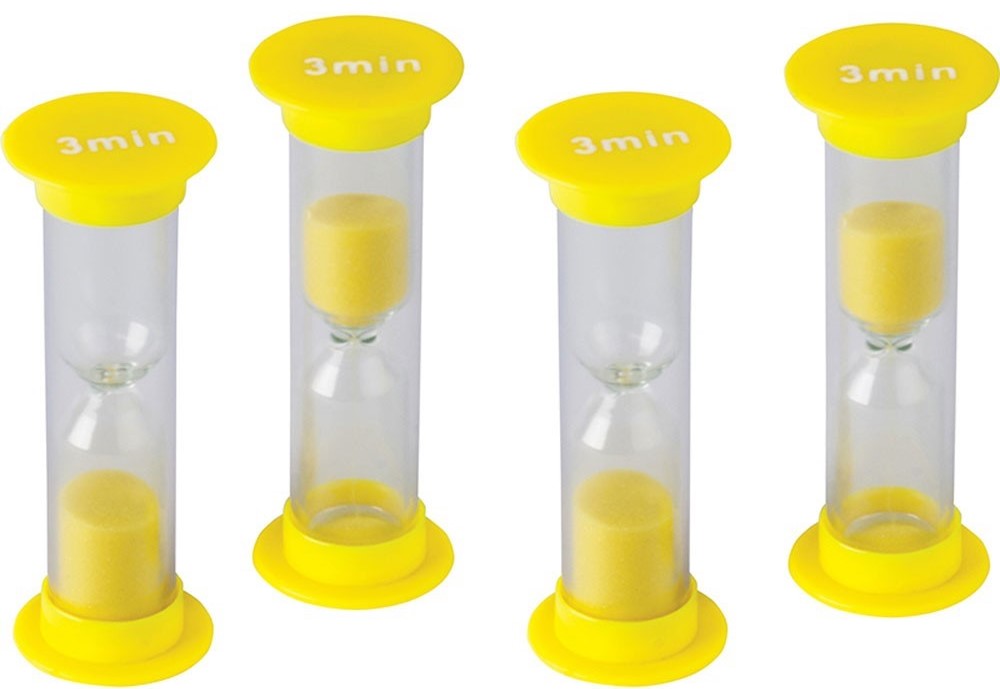 Sand Timers - Mini 3 Minute ( 1” x 3.5”)(2.5cmx8.8cm)