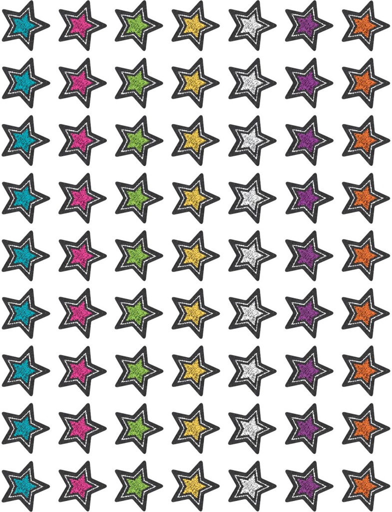 Chalkboard Brights Stars Mini Stickers (378stickers)