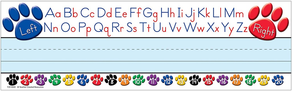 Paw Prints Left/Right Alphabet Flat Name Plates (36 pkg)