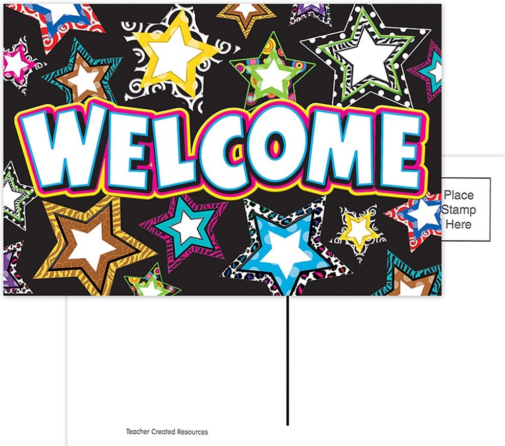 Fancy Stars Welcome Postcards (4''x6'')(10cmx15.2cm)(30pcs)