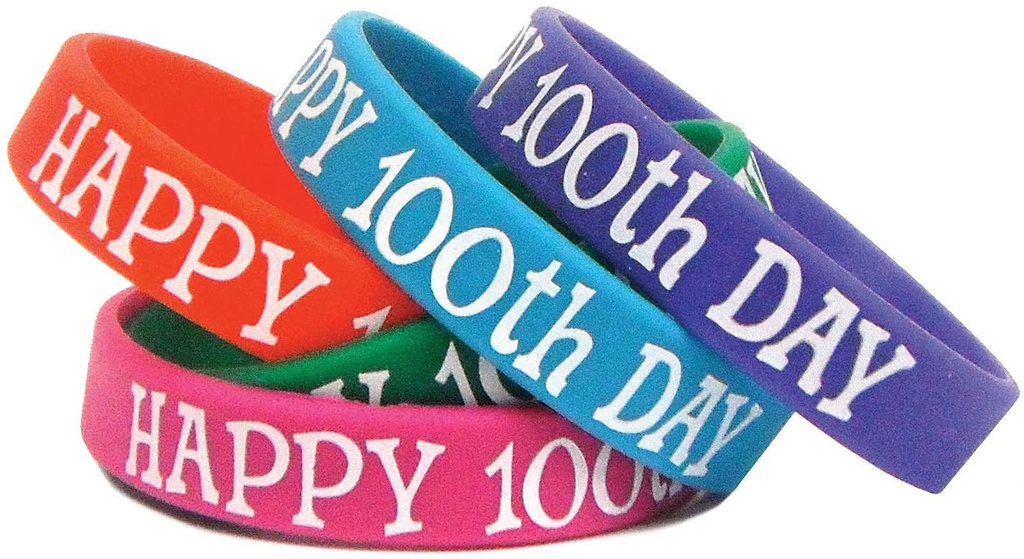 Happy 100th Day Wristbands (10 pcs)