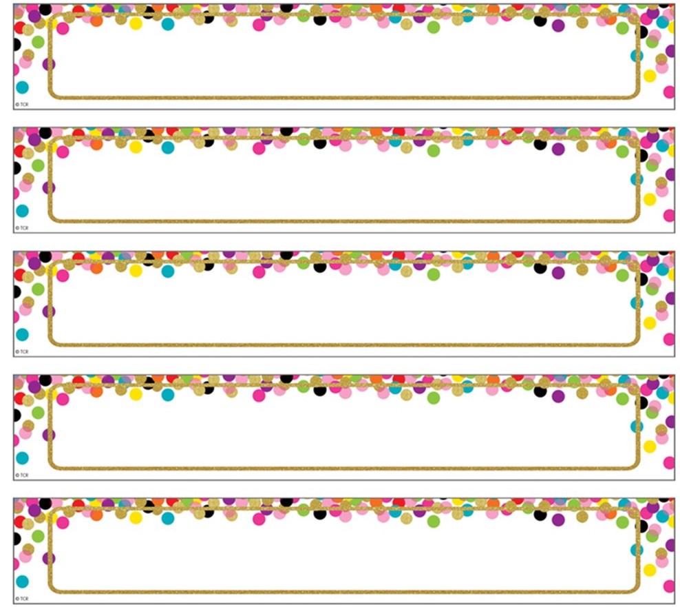Large Confetti Labels Magnetic Accents (24.1cm x 3.8 cm)     ( 10 pcs)