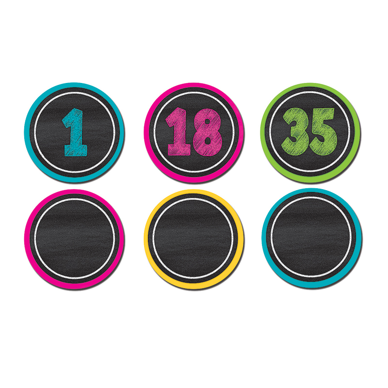 Chalkboard Brights Numbers Magnetic Accents (7.8cm)   (42 pcs)