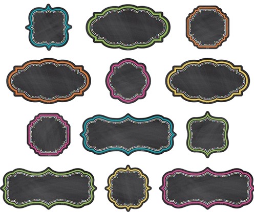 Chalkboard Brights Clingy Thingies Accents write-on /wipe -off  (7.6cm)    (12pcs)