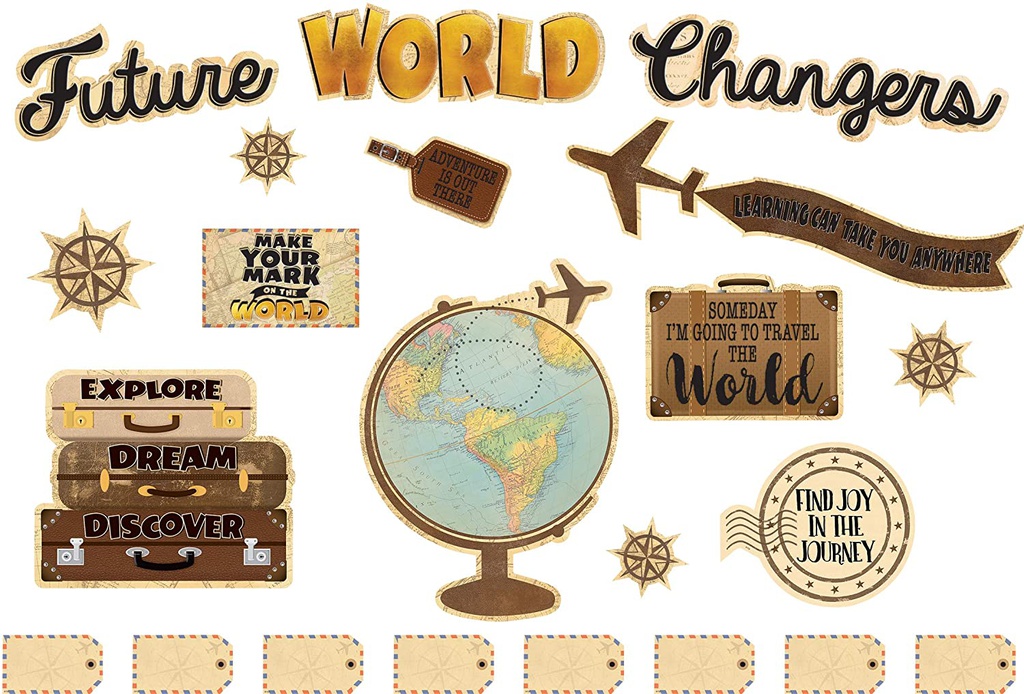 Travel the Map Future World Changers Bulletin Board Set (48pcs)
