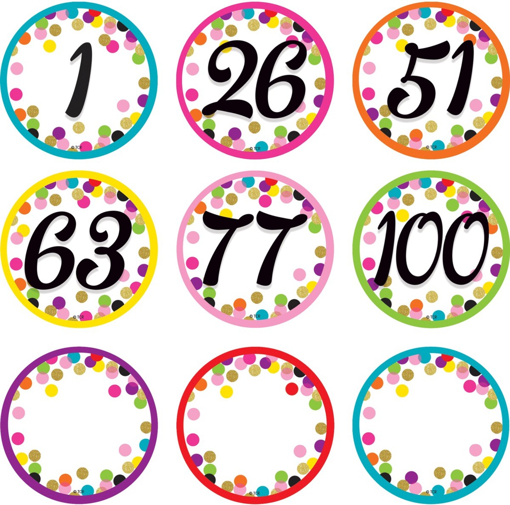 Confetti Number Cards (110pcs)