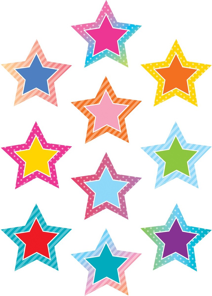 Colorful Vibes Stars Accents 10 Designs 30 pcs (6.5&quot; x 5&quot;=16.5cm x 12.7cm)