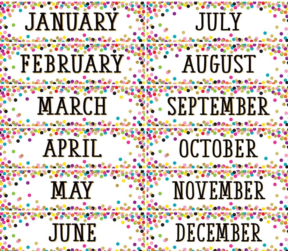 Confetti Monthly Headliners 5&quot; x 18&quot;(12.7cmx45.7cm)